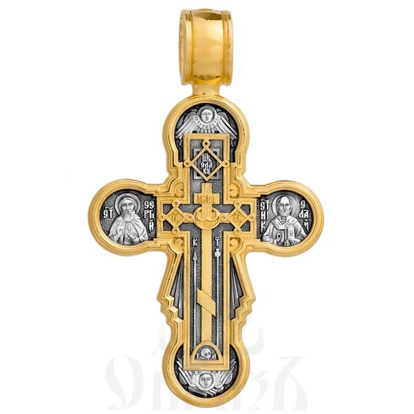 крест «голгофа. икона божией матери «нерушимая стена», серебро 925 проба с золочением (арт. 101.260)