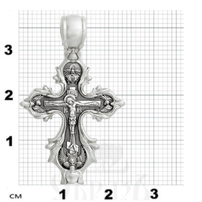 крест «распятие. икона божией матери «живоносный источник», золото 585 проба белое (арт. 201.249-3)