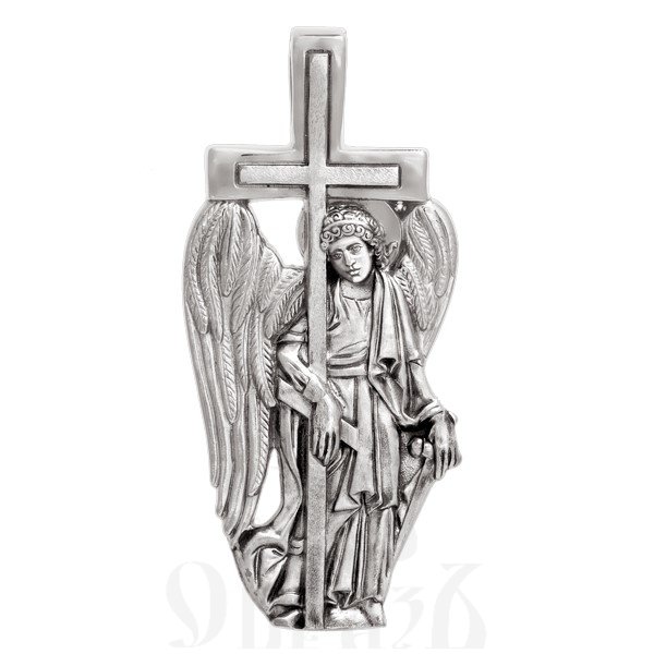 образок «ангел хранитель, несущий крест», золото 585 проба белое (арт. 202.280-3)
